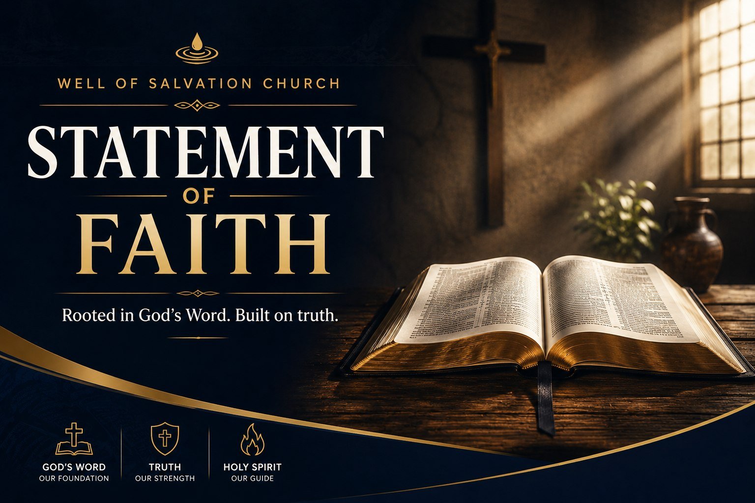 Well of Salvation Church Statement of Faith — Rooted in God’s Word. Built on truth.