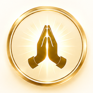 One Faith — praying hands medallion