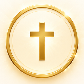 One God — gold cross medallion